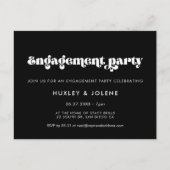  retro script Engagement party uitnodiging (Voorkant)