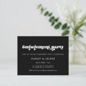 retro script Engagement party uitnodiging (Staand voorkant)
