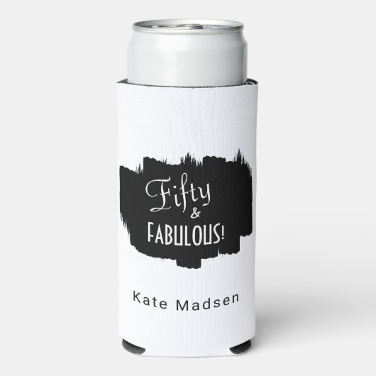 Retro Script Fifty & FABULOUS Zwart & Wit (Seltzer Achterkant)