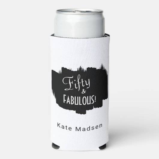 Retro Script Fifty & FABULOUS Zwart & Wit (Seltzer Voorkant)