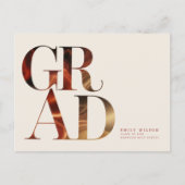 Retro Script Grad Graduate Graduation Invitation (Devant)