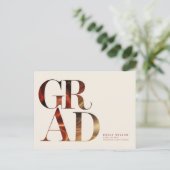 Retro Script Grad Graduate Graduation Invitation (Debout devant)