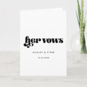Retro Script Haar huwelijksgeloften Kaart (Voorkant)