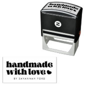 Retro  script Handgemaakt met liefde Zelfinktende Stempel (In situ)