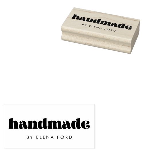 retro script Handmade Rubberstempel (Gestempeld)