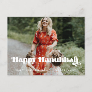Retro script Happy Hanukkah foto Briefkaart