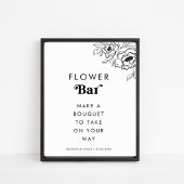 Retro Script Hart Bloem Bloem Bar Trouwteken Poster