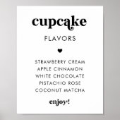 Retro Script Hart Cupcake Smaken Trouwteken Poster (Voorkant)
