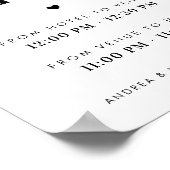 Retro Script & Heart Shuttle Service Trouwbord Poster (Hoek)