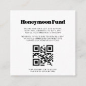 retro script Honeymoon Fonds QR kabeljauw Informatiekaartje (Voorkant)