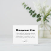 retro script Honeymoon wish Informatiekaartje (Staand voorkant)