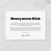  retro script Honeymoon wish Informatiekaartje (Voorkant)