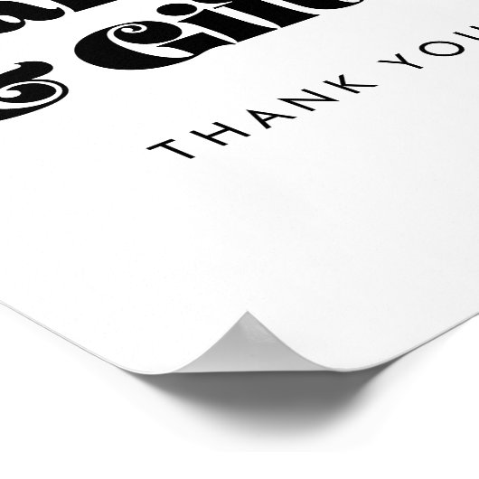  Retro Script Kaarten & Gifts Sign Poster (Hoek)