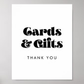  Retro Script Kaarten & Gifts Sign Poster (Voorkant)