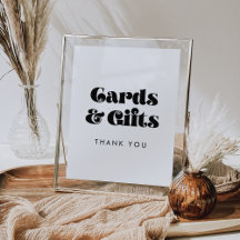 Retro Script Kaarten & Gifts Sign