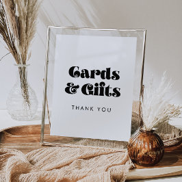  Retro Script Kaarten & Gifts Sign Poster