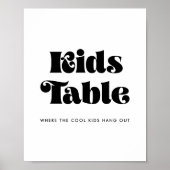 Retro Script Kinder tabelteken Poster (Voorkant)
