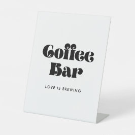  retro-script koffiebar reclamebord met voetstuk