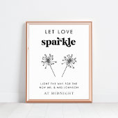 Retro Script Laat liefde sprankelen bruiloft verst Poster