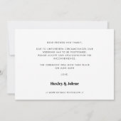  retro script Love is geduldige bruiloft Aankondiging (Achterkant)