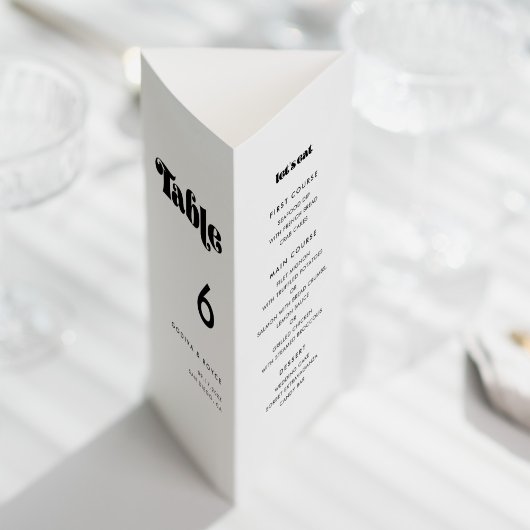 Retro Script Menu en Tabelnummer drievoudig