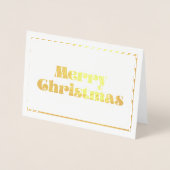  retro script Merry kerstfoto gold Folie Kaarten (Voorkant)