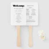 Retro Script Programma & Trouwfeest Handwaaier (Voorkant en achterkant)