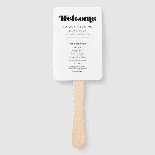  Retro Script Programma & Trouwfeest Handwaaier (Voorkant)