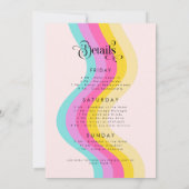 Retro Script Rainbow kleurrijke bachelorette party Kaart (Achterkant)