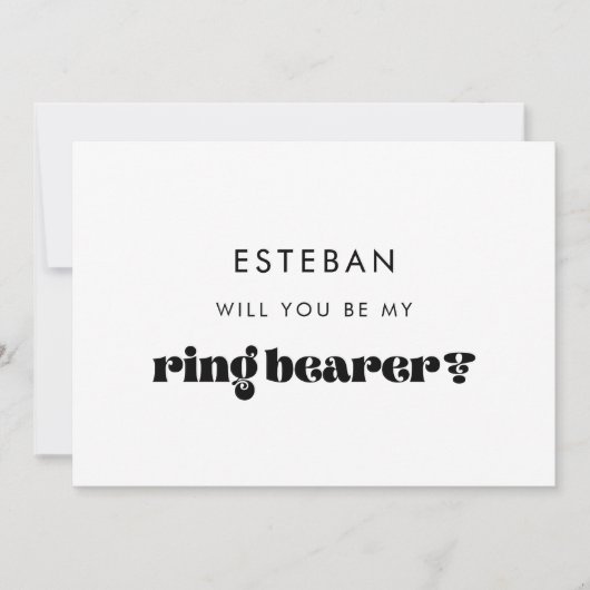  Retro Script Ring Drager Voorstel Kaart (Voorkant)