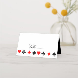 Retro Script Table Las Vegas Gambling Kaart Suits