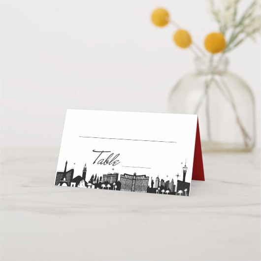 Retro Script Table Las Vegas Skyline (Voorkant)
