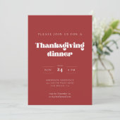 Retro script Thanksgiving diner Kaart (Staand voorkant)