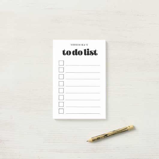  retro script to do lijst post-it® notes (Op bureau)