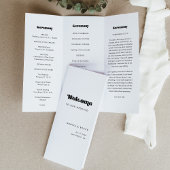  Retro Script Trifold Wedding Programma Flyer