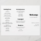  Retro Script Trifold Wedding Programma Flyer (Achterkant)