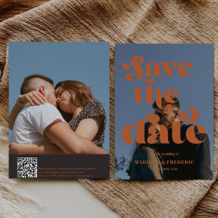 Retro Script Trouw QR Code Save The Date