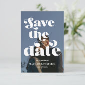 Retro Script Trouw QR Code Save The Date (Staand voorkant)