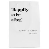 Retro Script Typografie Fijne Huwelijk Trouwdag Medium Cadeauzakje (Voorkant)