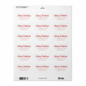 Retro script Vrolijk kerstgezin Etiket (Full Sheet)