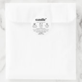 Retro Script Waarschuwing Kaars Zwart-wit Ronde Sticker (Tas)