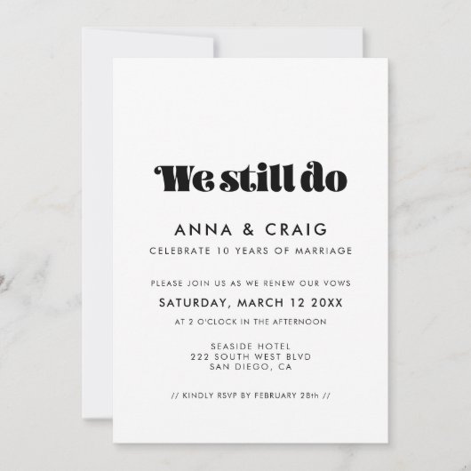 retro script We doen nog steeds Vow-vernieuwing Kaart (Voorkant)