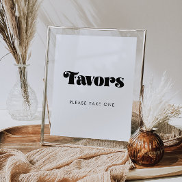  Retro Script Wedding Favors Sign Poster
