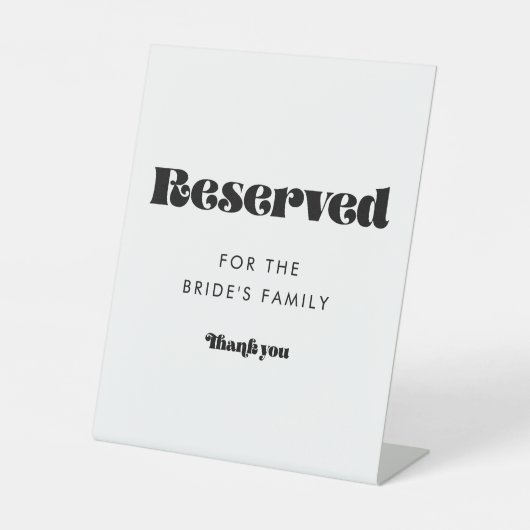 Retro Script Wedding Reserveren Reclamebord Met Voetstuk (Voorkant)