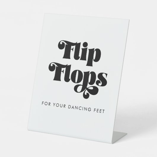  Retro Script Wedding Teenslippers Reclamebord Met Voetstuk (Voorkant)