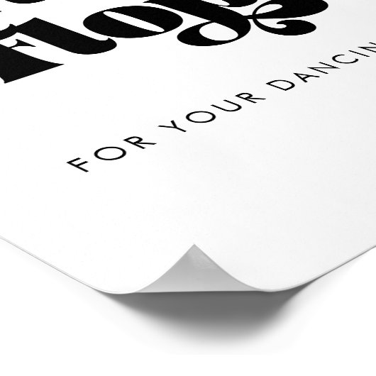  Retro Script Wedding Teenslippers Sign Poster (Hoek)