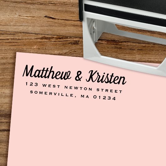 Retro Script Zelfinkt Retro Adres Stempel