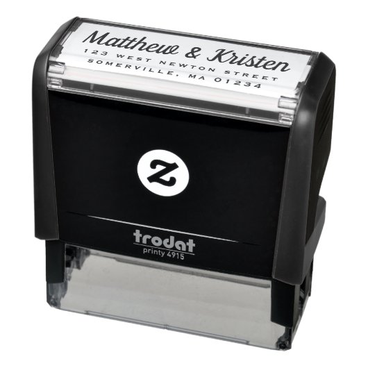 Retro Script Zelfinkt Retro Adres Stempel (Product)