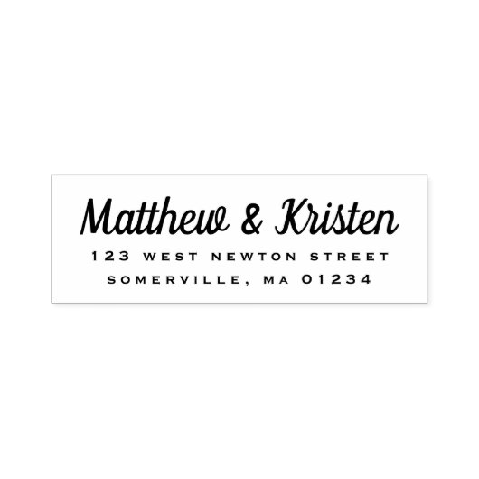 Retro Script Zelfinkt Retro Adres Stempel (Design)