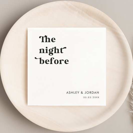 Retro scripttypografie de avond voor de repetitie servet